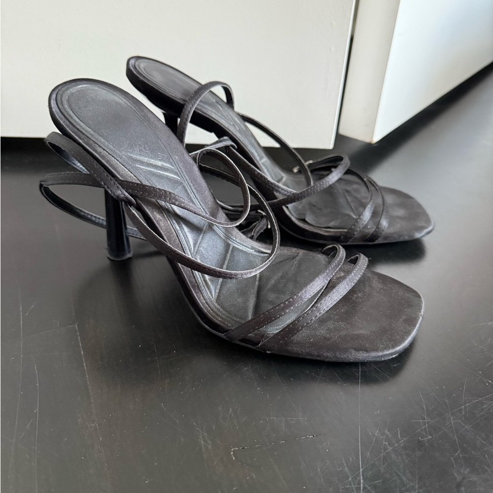 Zara Black Heeled Sandals size 37